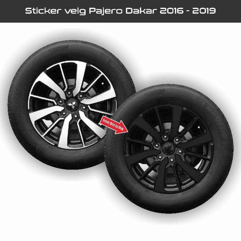 HJK Sticker (DELETE Silver Velg Pajero 2016-2019) Stiker Jari Jari Velg Pajero Dakar
