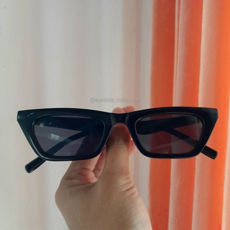 Kacamata Fashion KOREA Pria Wanita Frame Ring Tebal- FULL BLACK | SUNGLASSES FULL BLACK VINTAGE