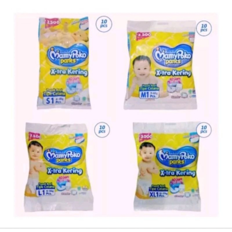 Pampers Mamypoko Pants X-tra Kering 1 Renceng - isi 10 Pcs / popok