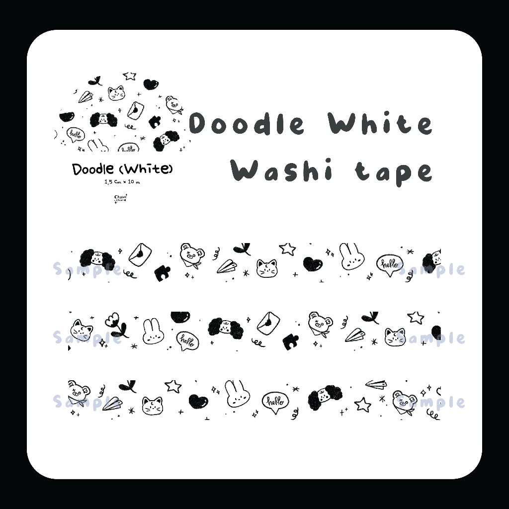 

Doodle White Washi Tape