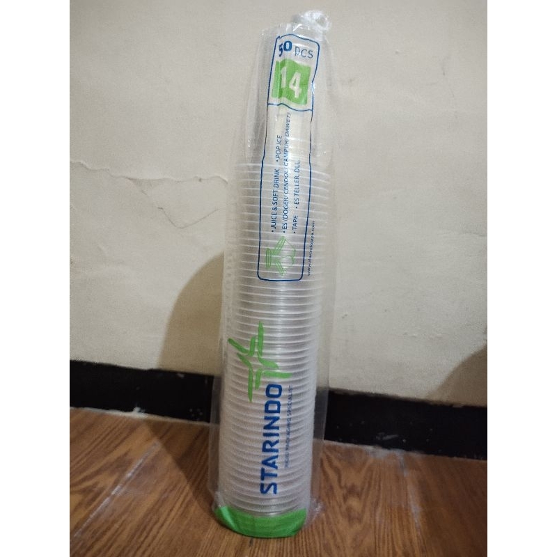 Gelas plastik Starindo 14oz / 16oz