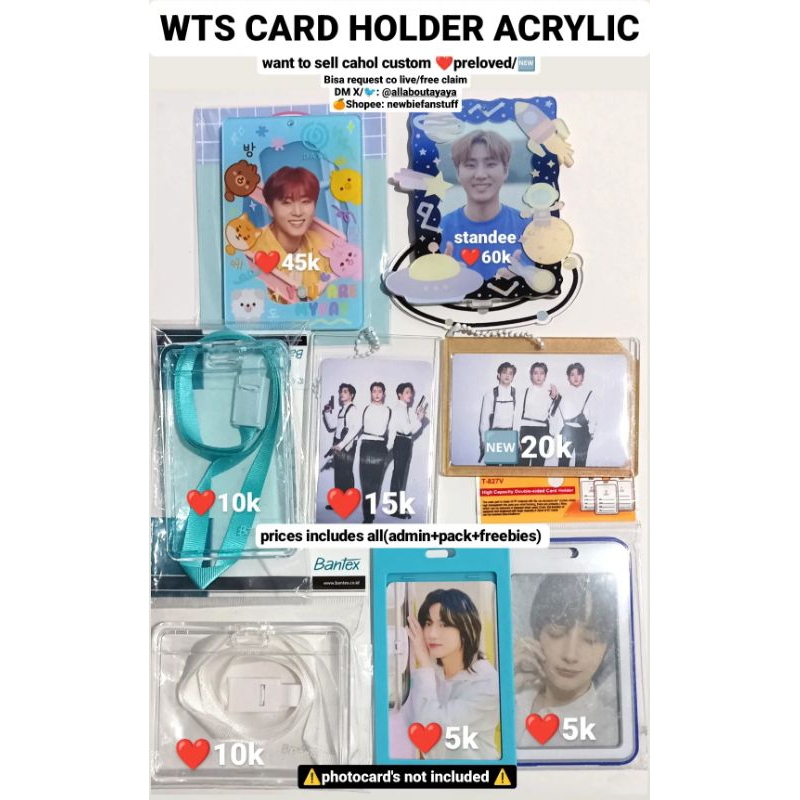 CARD HOLDER ACRYLIC CAHOL PC BANTEX CLEAR CUSTOM STANDEE PHOTOCARD [PRELOVED]