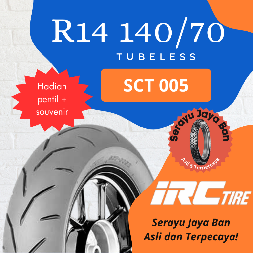 Ban motor IRC ring 14 140/70 SCT 005  tubeless