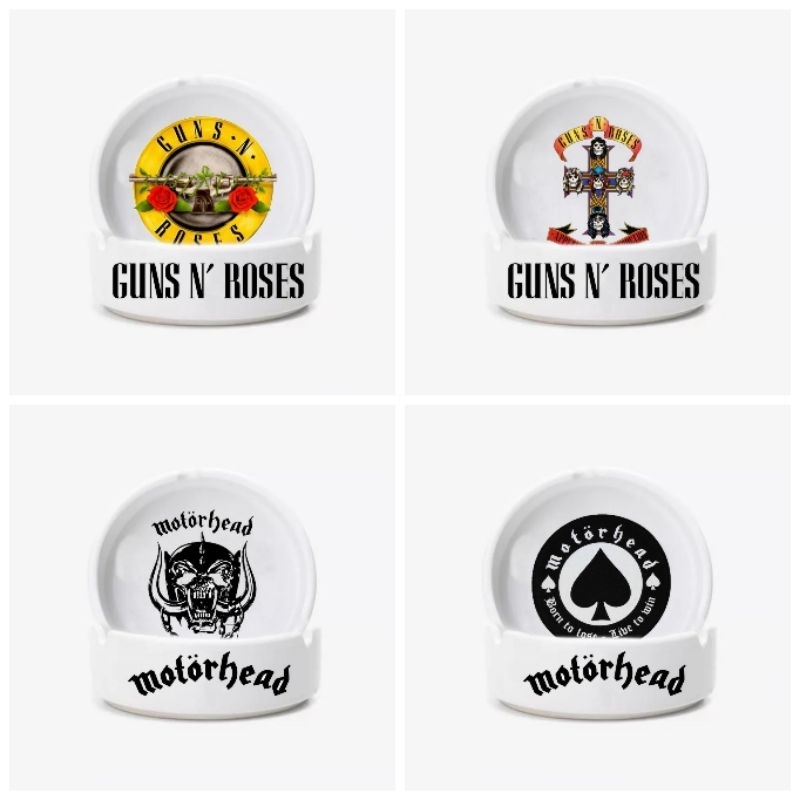 Asbak logo band gun n roses/ asbak keramik motorhead/ asbak band misfit/ asbak keramik slipknot