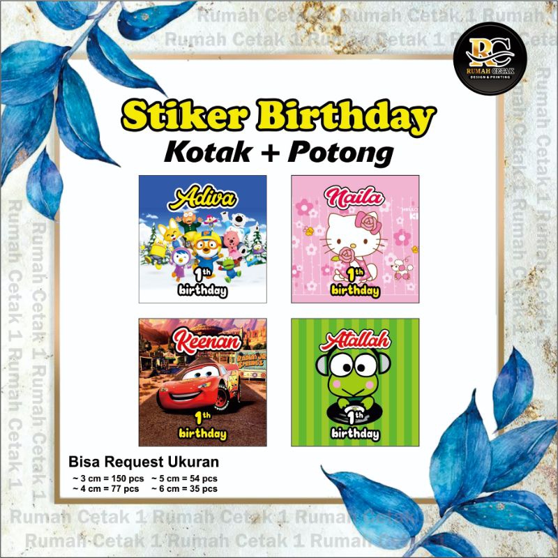 

stiker birthday / ulang tahun custom + potong