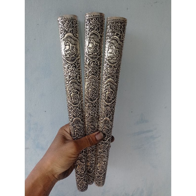 pendok solo tatahan wayang  tebal 0.4mm lapis perak