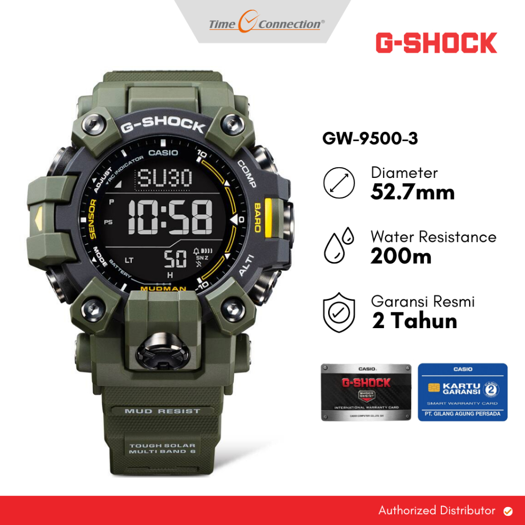 Casio G-SHOCK GW-9500-3 Mudman Original / Jam Tangan Pria Digital Master of G-Land