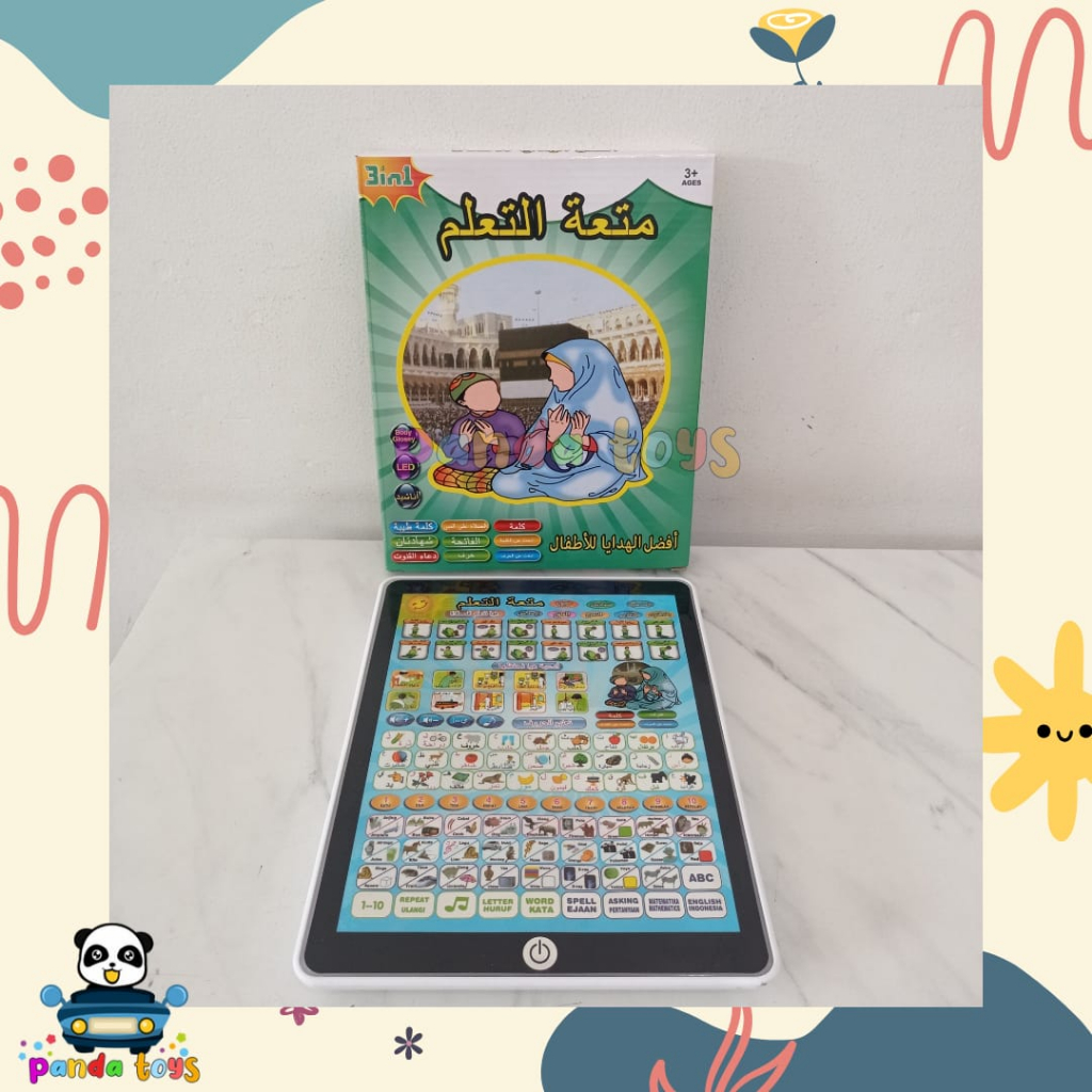 MAINAN EDUKASI BELAJAR IPAD 3 BAHASA JJ-01 IPAD MUSLIM 3IN1