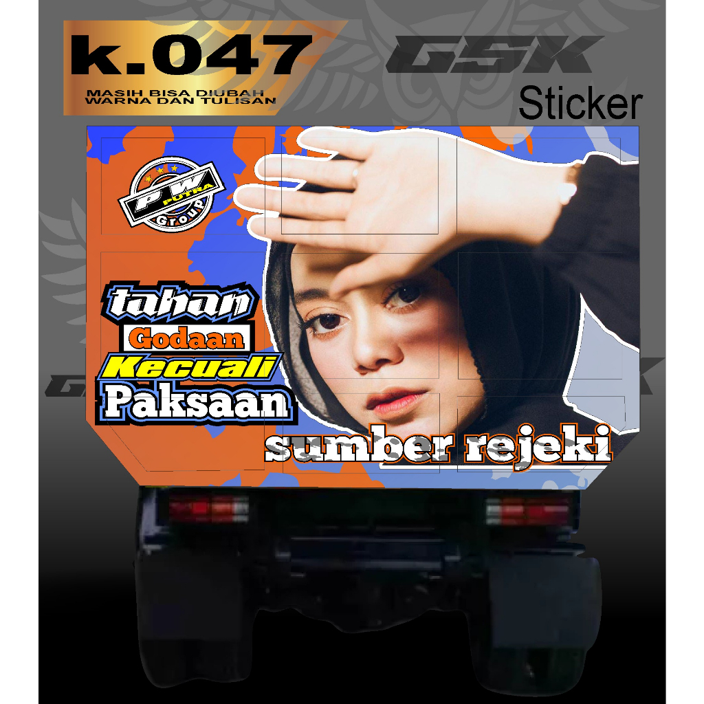 decal bak truk sticker truck pintu bak belakang truk variasi  printing bak truck custom desain k.047