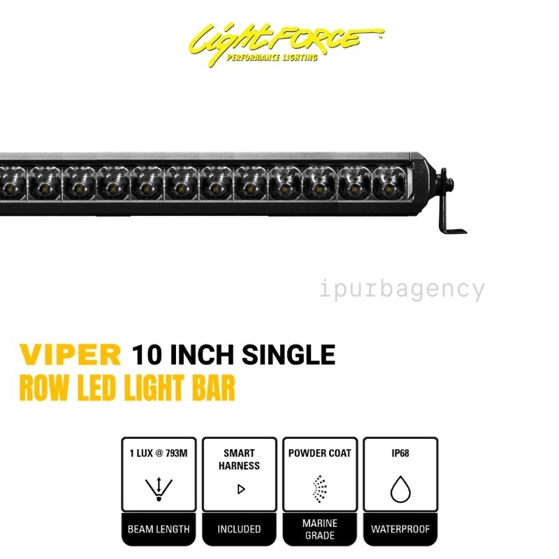 LIGHTFORCE VIPER Lightbars Logo 10 INCH SINGLE ROW LED LIGHT BAR
