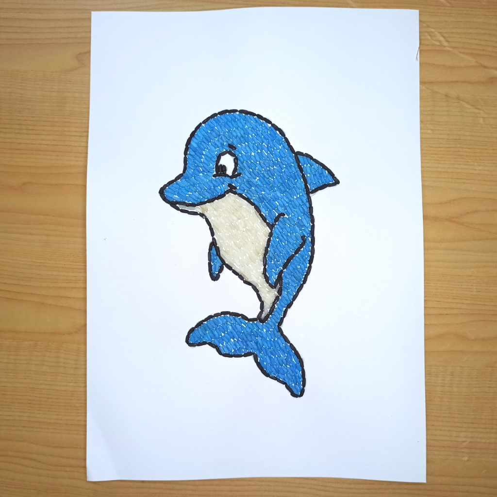 Kolase Biji-bijian Hewan/Binatang Lumba-lumba