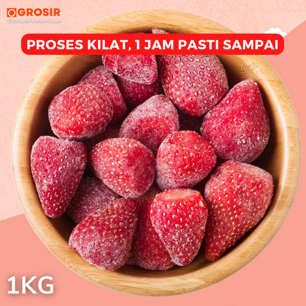 

Frozen Strawberry 1KG Premium Buah Stroberi Beku Ukuran 1 Kilogram