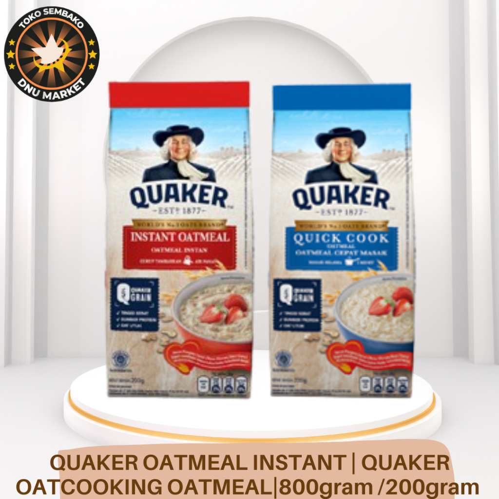 

QUAKER INSTANT OATMEAL ( MERAH ) | QUAKER OATCOOKING OATMEAL ( BIRU ) | 200 GRAM ATAU 800 GRAM