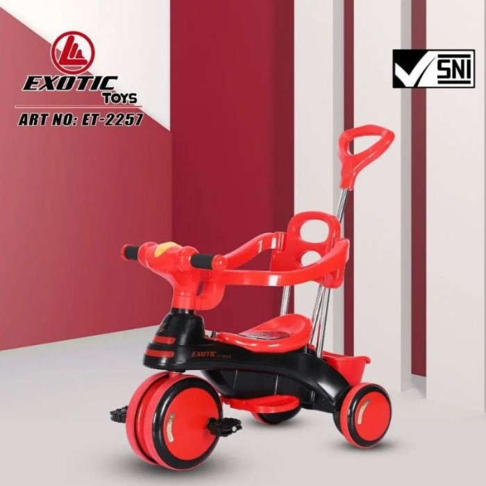 Sepeda Anak Roda Tiga Baby Tricycle Exotic ET 2257 Ada Musik - Merah