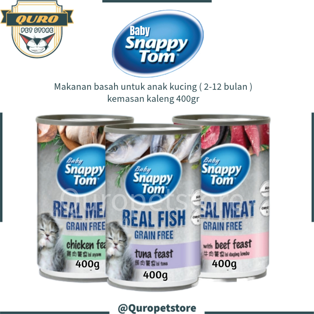 Makanan Anak Kucing Kaleng Snappy Tom 400gr-Snappy Tom Kaleng 400gr