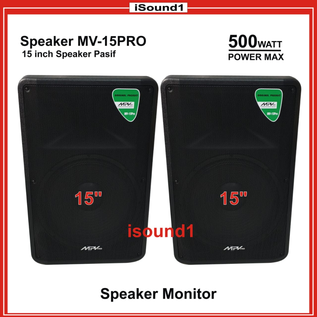 Speaker Pasif MPV MV 15PRO 15 inch 15 in 2 unit Ori kualitas bagus