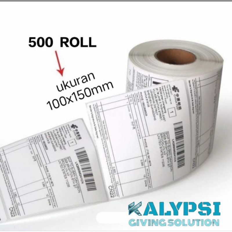 

Sticker Kertas Thermal Label 100x150 mm A6 500 pcs