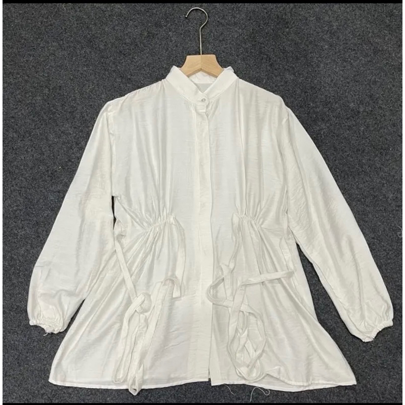 ALYA Blouse Semi Tunik Polo linen Premium