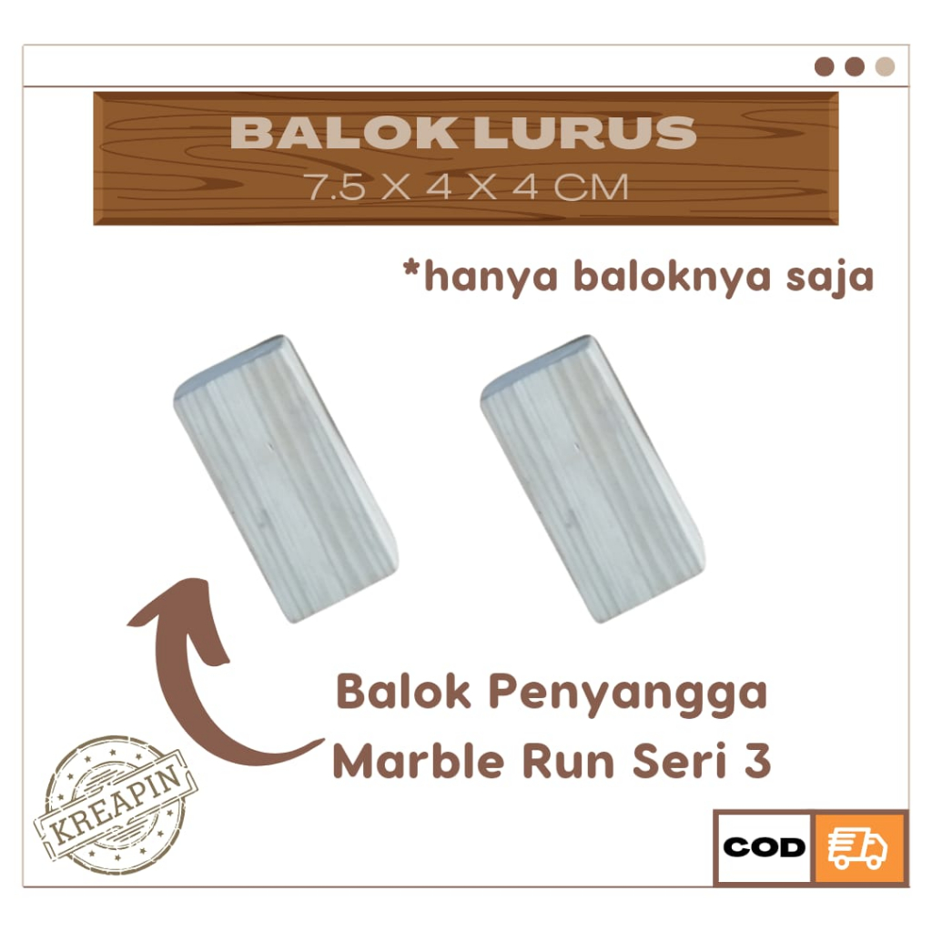 Kreapin Aksesoris Balok Lurus - ASMR Aksesoris Balok Lurus Marble Run Race Lintasan Balap Kelereng E