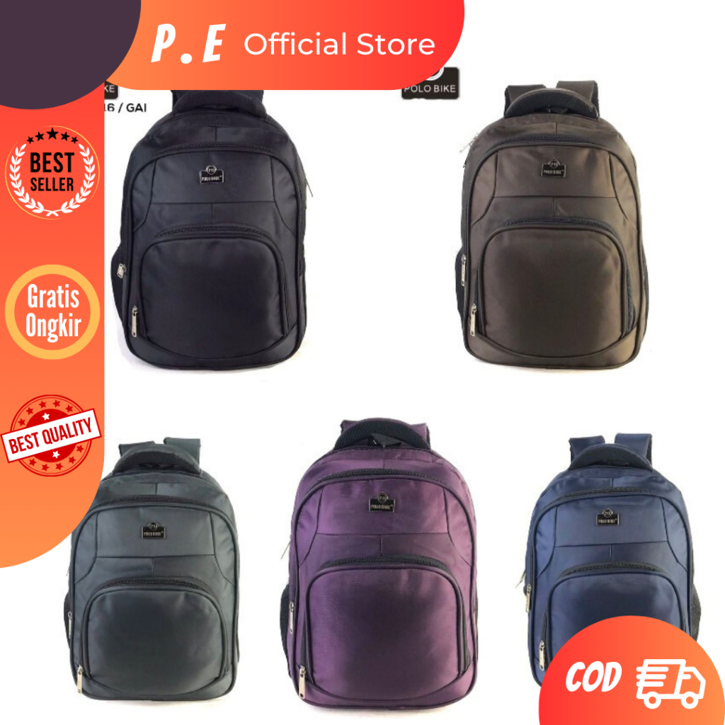 POLO BIKE TAS BACKPACK MULTIFUNGSI TAS LAPTOP TAS SEKOLAH RPB21-16