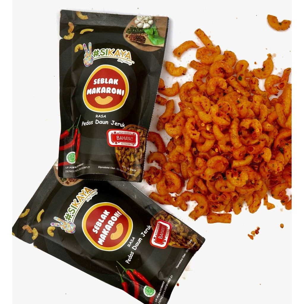 

Makaroni Pedas Daun Jeruk Seblak Kemasan 50gr