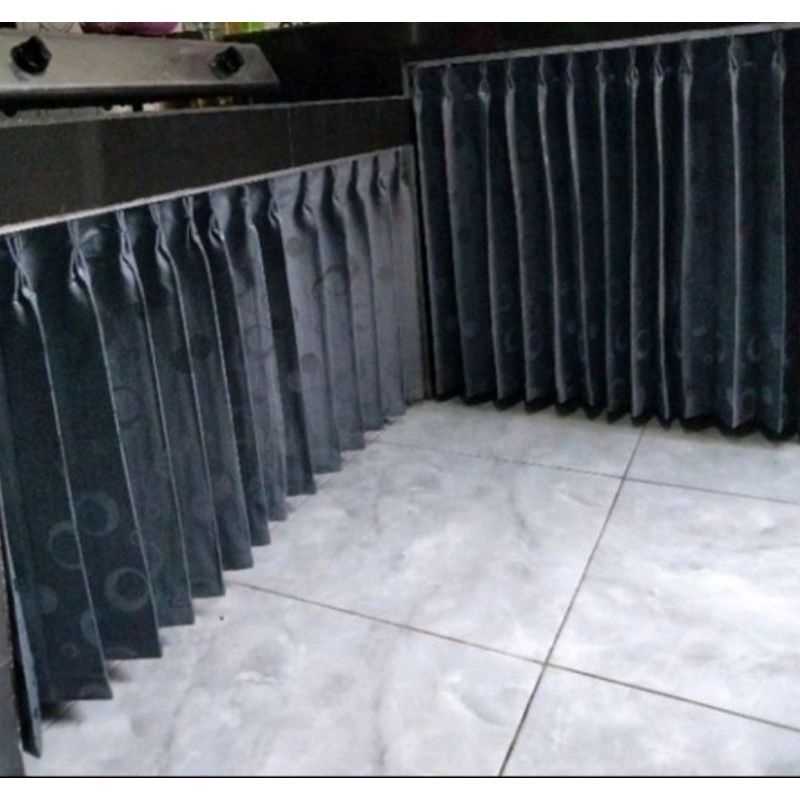 Gorden kolong dapur Gorden meja kompor model kaitan