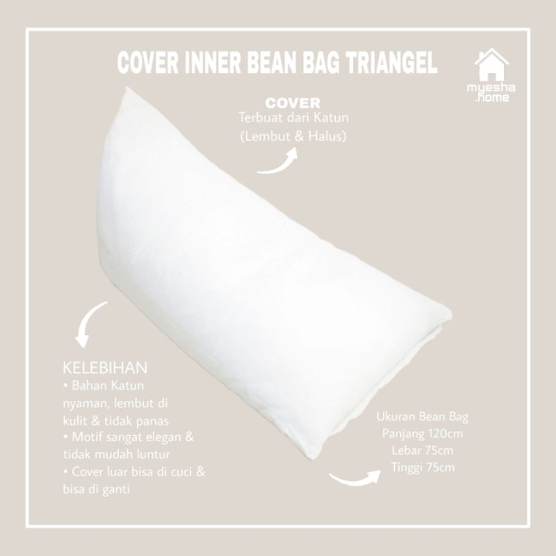 Cover Dalam Inner Bean Bag Triangel / Sarung Dalam Iner Bean Bag Segitiga (TANPA ISI)