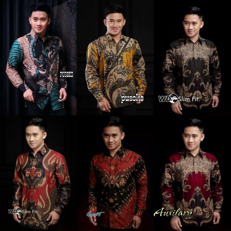 PART 2 KEMEJA HEM BATIK PRIA LENGAN PANJANG | MOTIF LAIN GESER | BAJU BATIK PRIA DEWASA UKURAN JUMBO