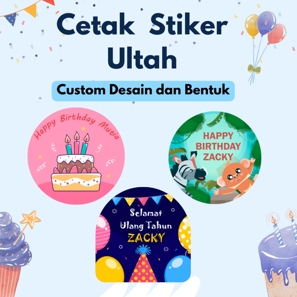 

Stiker Ulang Tahun Anak/ Cetak Stiker Birthday / Stiker Ultah