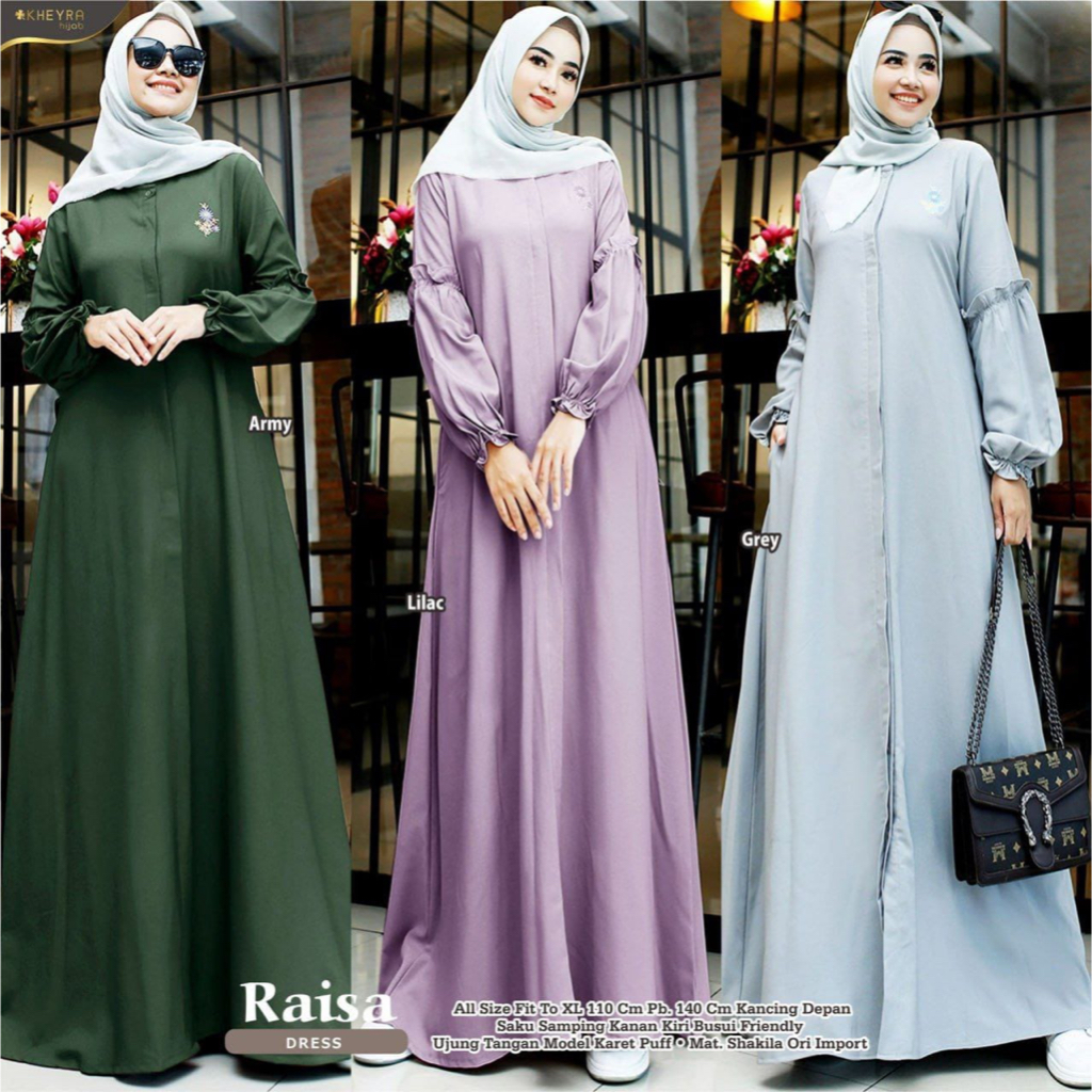RAISA DRESS POLOS BAHAN SHAKILA IMPORT ORIGINLA KHEYRA
