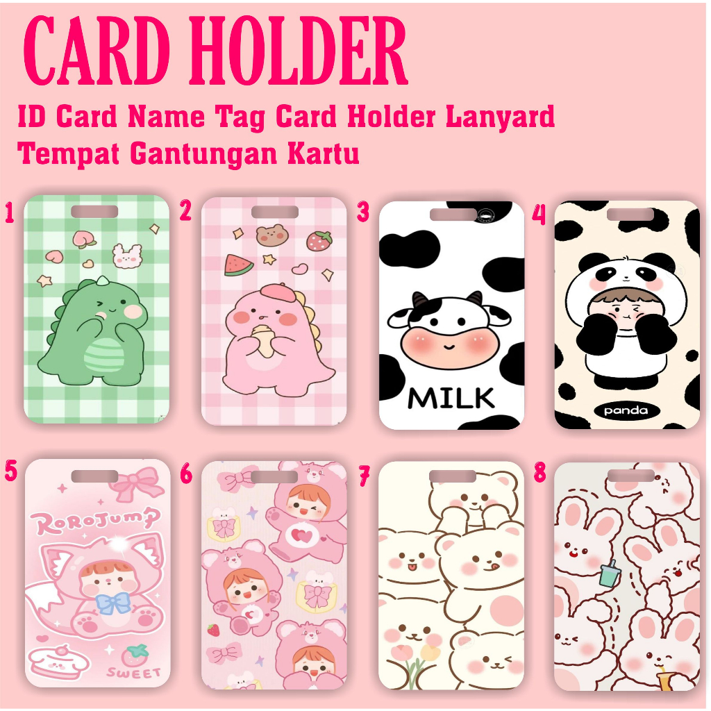 

ID Card Holder Name Tag Motif Karakter Cute Lucu Kartu E-money Brizzi Flazz MRT Sekolah Kantor