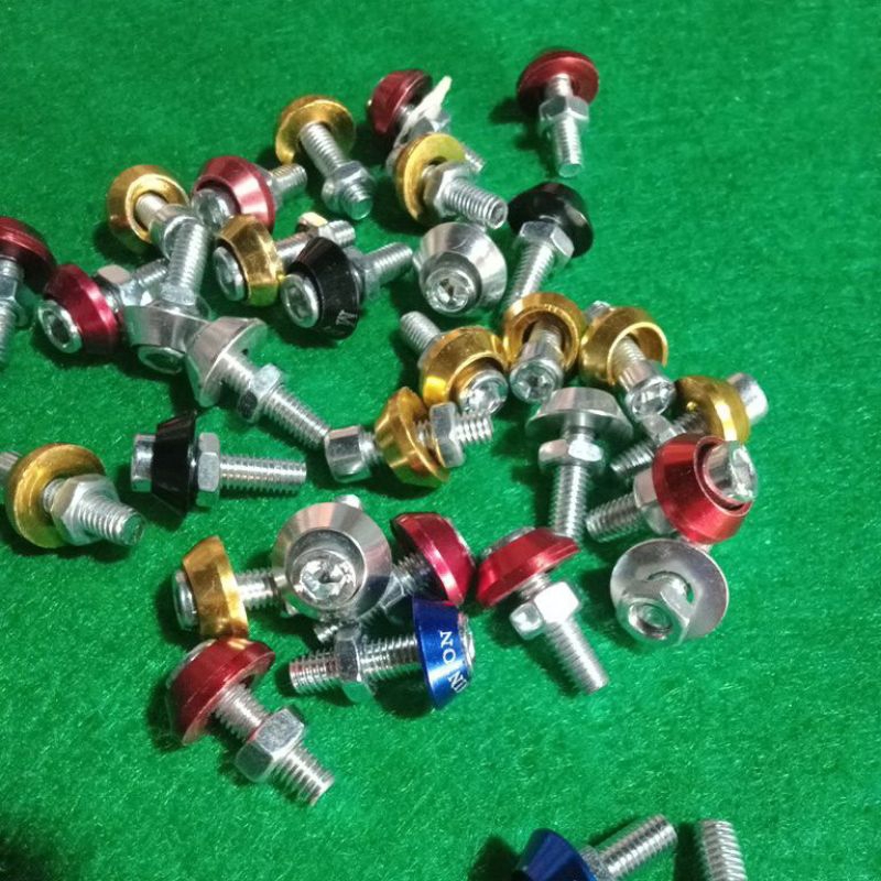 baut kunci L drat 10, baut bodi motor, baut variasi plat nomor, baut monel