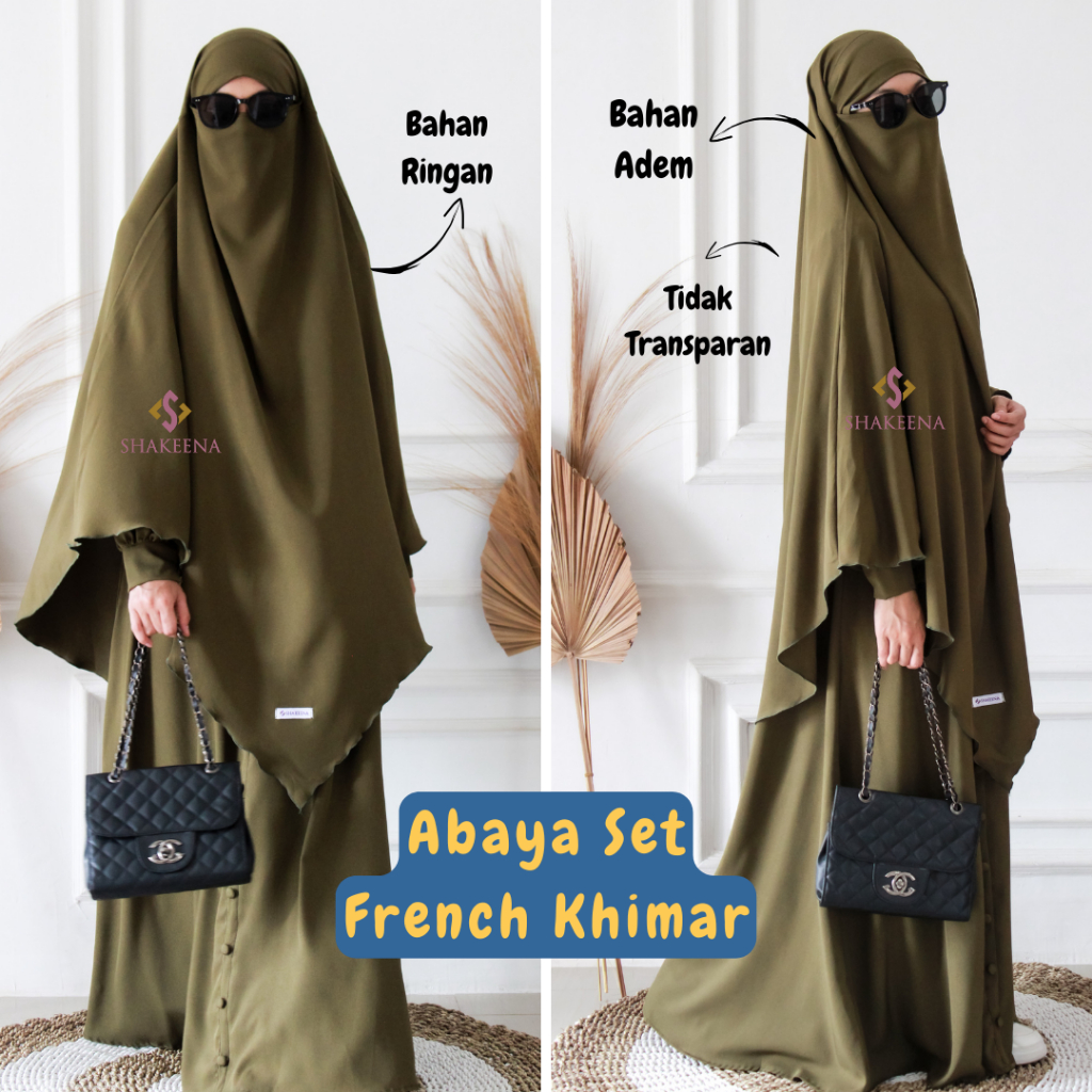 Shakeena Gamis Abaya Set French Khimar Ameera Set