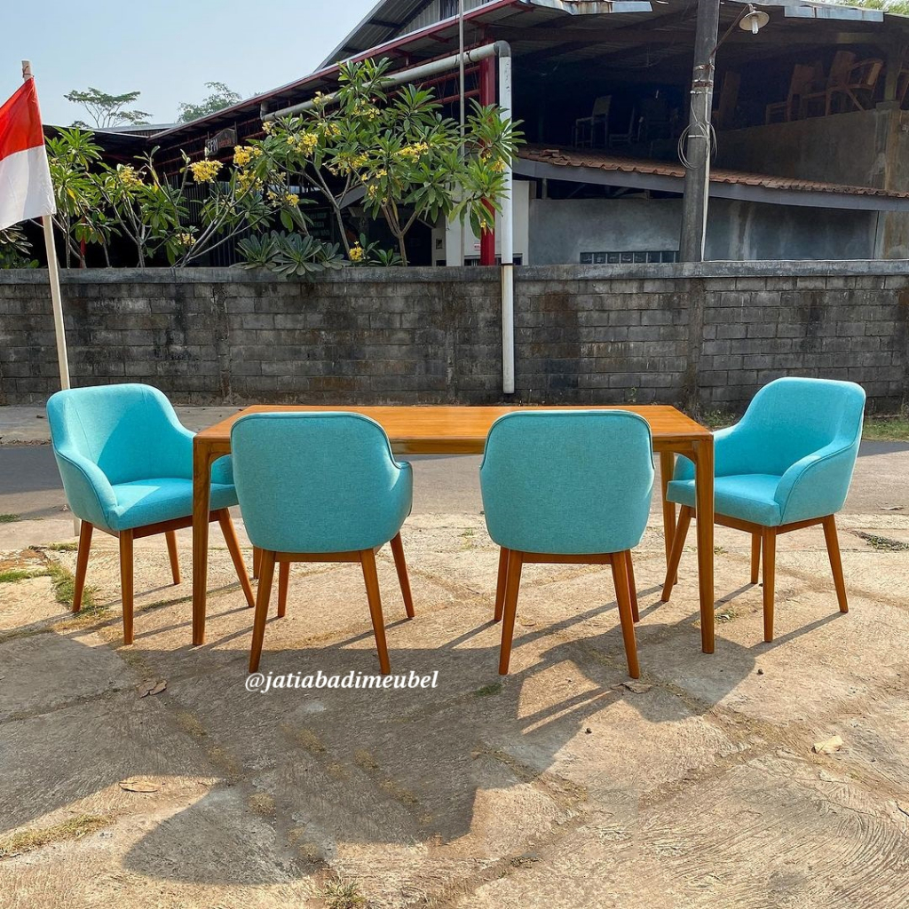 Kursi Meja Makan Jati Modern Minimalis - Set Kursi Meja Makan Sofa