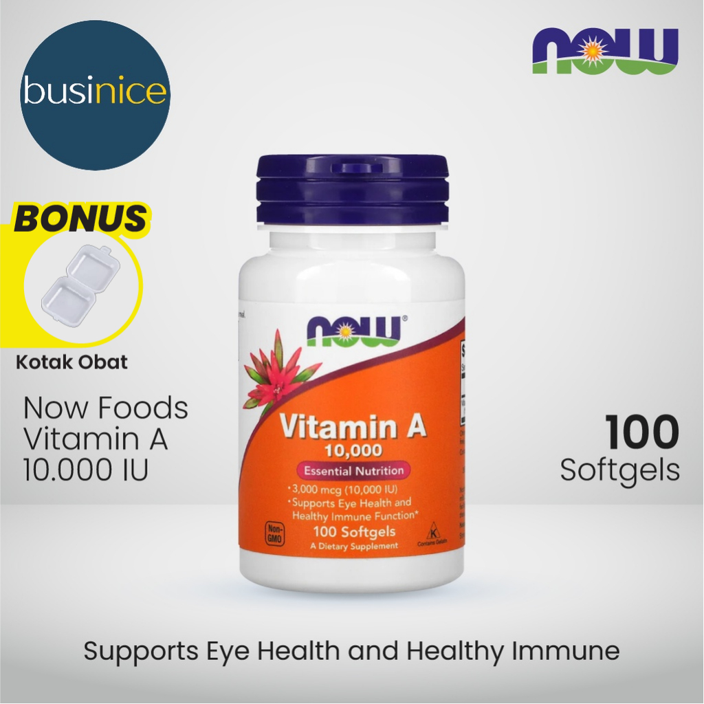 Now Vitamin A 10.000 IU 100 Softgels Vitamin Mata 10000 IU