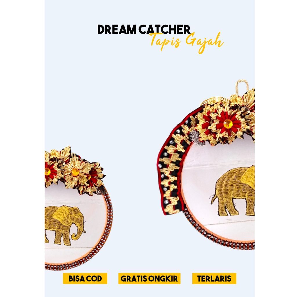 LAMPUNG ETHNICA OFFICIAL - TAPIS LAMPUNG ASLI  - motif gajah - hiasan dinding - gantungan pintu