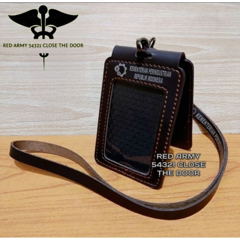 

ID Card Holder Tali Lanyard Name Tag Model Lipat Logo KEMENPERIN RI