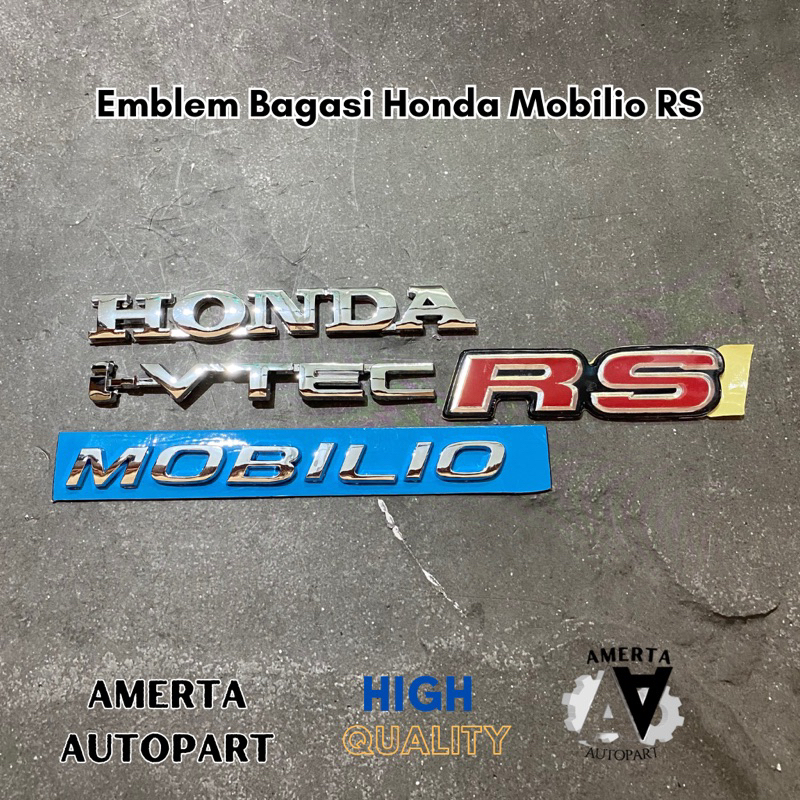 Emblem Logo Sticker Bagasi Honda Mobilio RS I vtec