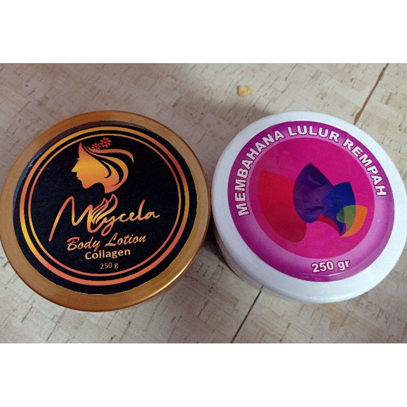 Paket kinclong lulur rempah membahana 250 gr+ hb mycela colagen 250 gr