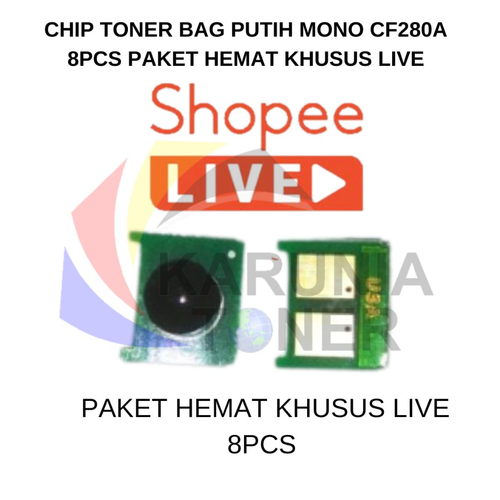 CHIP TONER BAG PUTIH MONO CF280A 8PCS PAKET HEMAT KHUSUS LIVE