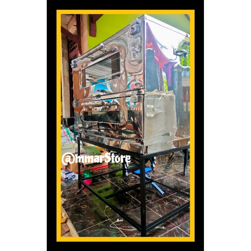 Oven//Gas//Stainless//Oven Gas Manual Bahan Stainless Anti Karat Uk 90x55 Cm, Fullset Siap Pakai
