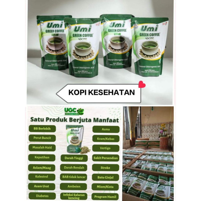 

umi green coffiee (kopi hijau alami tanpa zat kimia dan tidak memiliki efek samping)