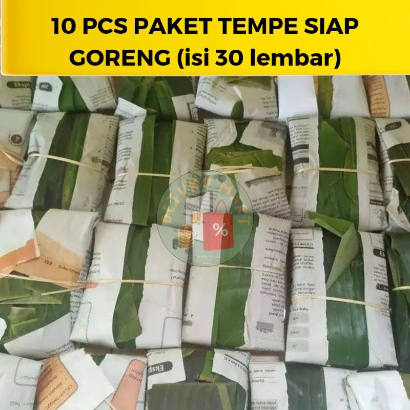 

(ISI 30 LEMBAR) 10 PCS PAKET TEMPE MENDOAN BUNGKUS DAUN PISANG SIAP GORENG KHAS BANYUMAS