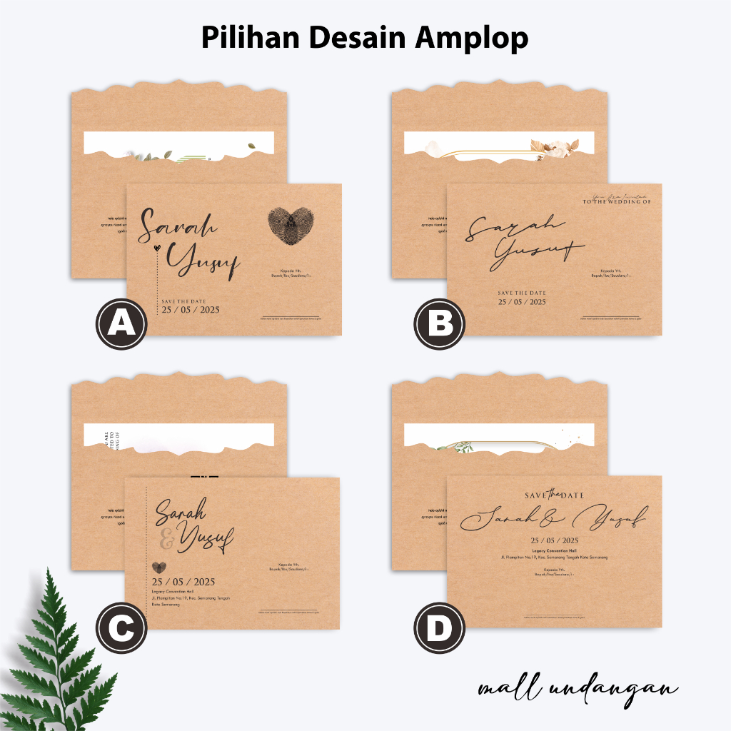 AMPLOP KRAFT UNDANGAN PERNIKAHAN - UNDANGAN PERNIKAHAN AMPLOP BC CUSTOM