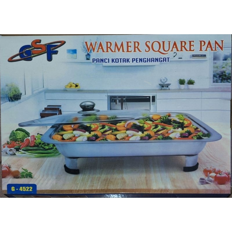 Warmer Square Pan Panci Kotak Penghangat Prasmanan