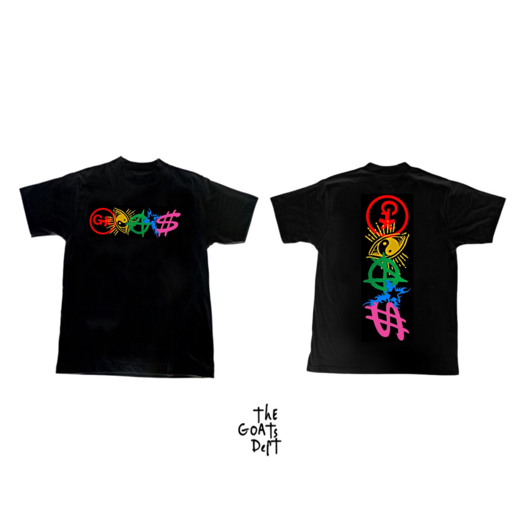 The Goats Dept - ( Limited Edition )  Rainbow Religion Goats Black Tshirt Boxy Oversized Original / 