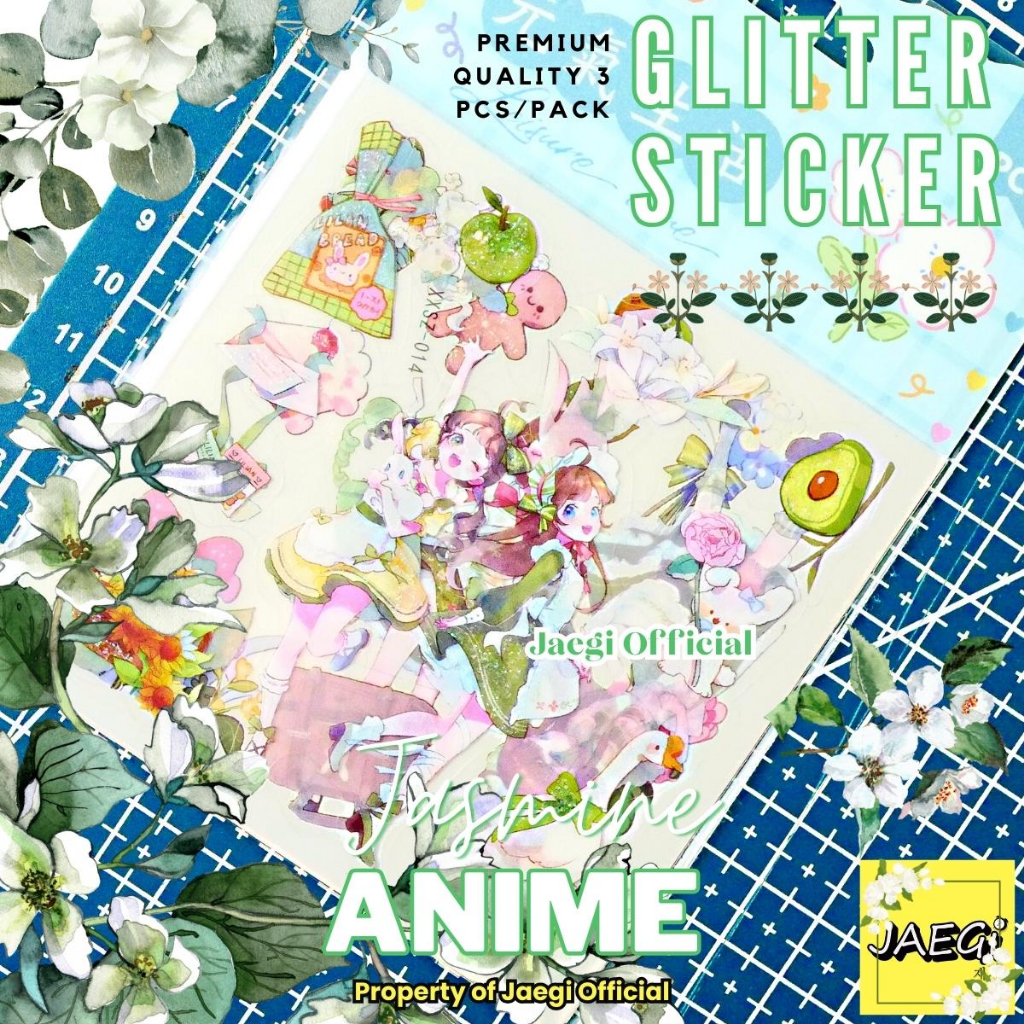 

JAEGi - Sticker Glitter Aesthetic Jasmine Anime Edition Pack isi 3 Premium