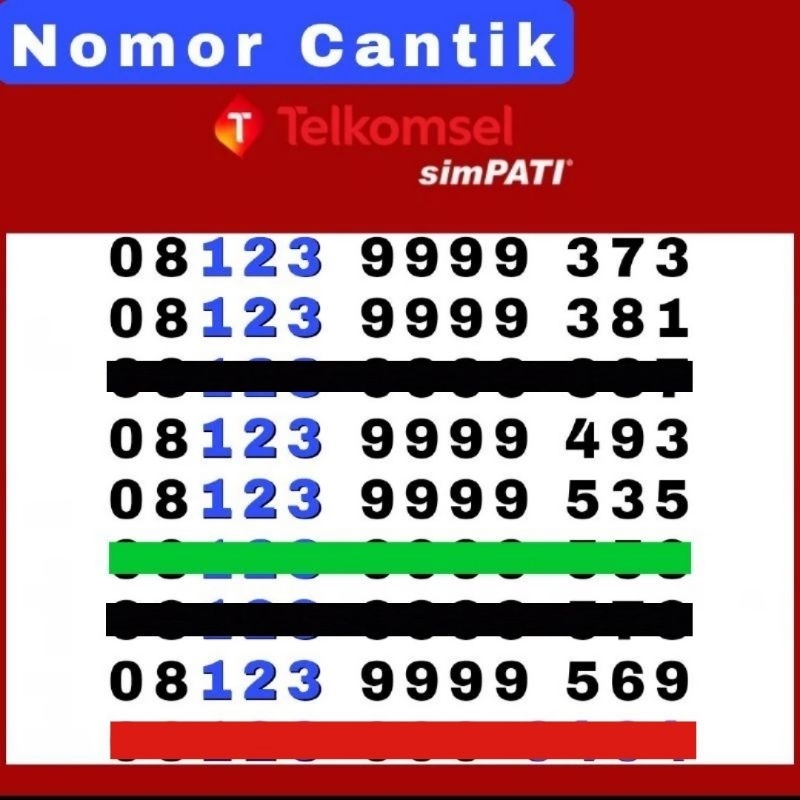 Nomor Cantik Telkomsel Simpati Super 9999