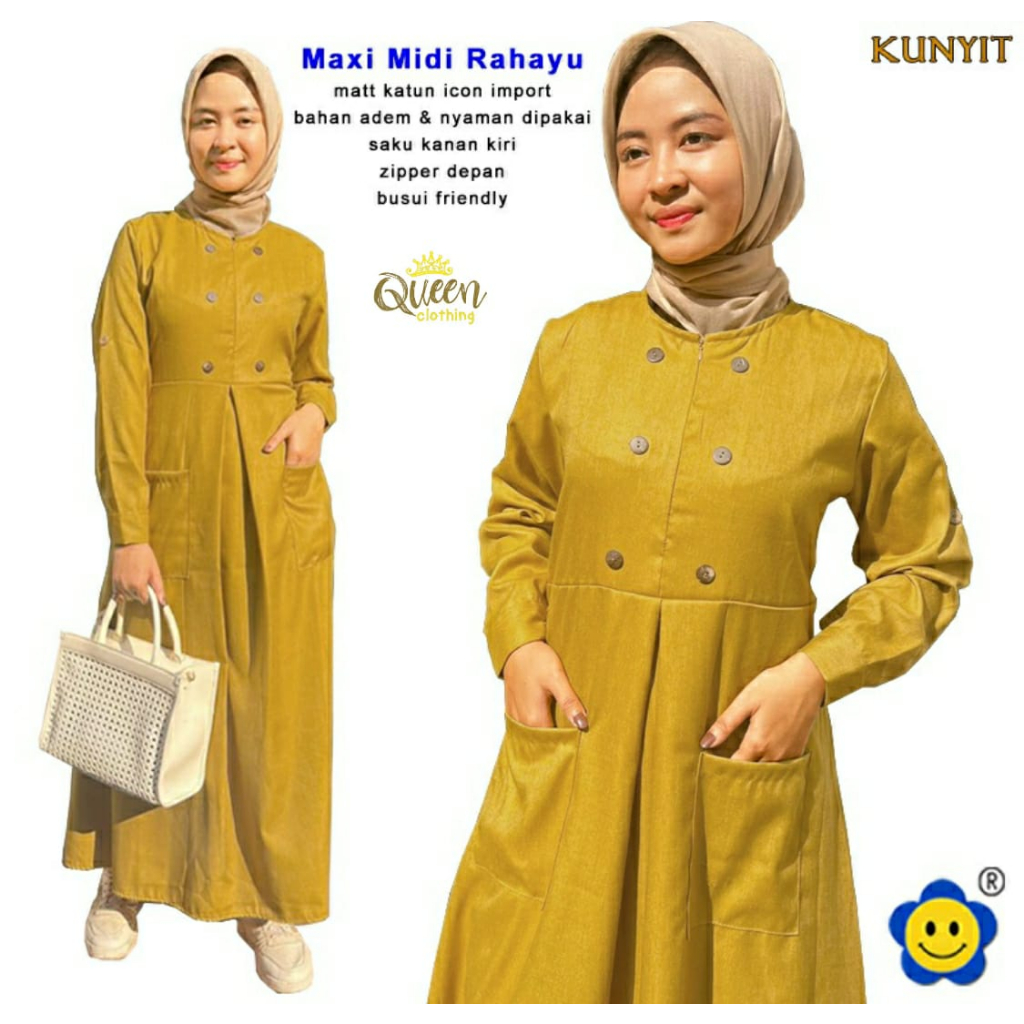 QC L-XXL MAXI MIDI RAHAYU Baju Pakaian Wanita Maxi Midi Fashion Muslim Hijab Terbaru
