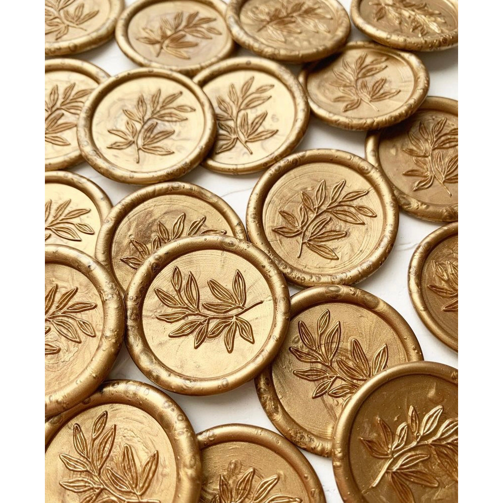 

Aurora (Antique Gold) - 1 Pieces Wax seal coinbulat sticker instan segel vintage undangan / DIY Hampers / Wax Octagon GUN #Paletecolor